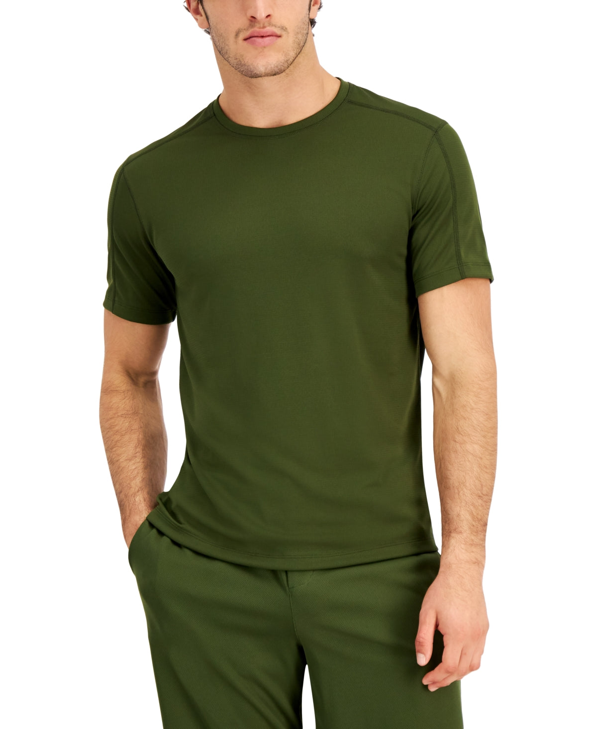 ID Ideology Mens Training Crewneck Short Sleeve T-Shirt Deep Green Medium