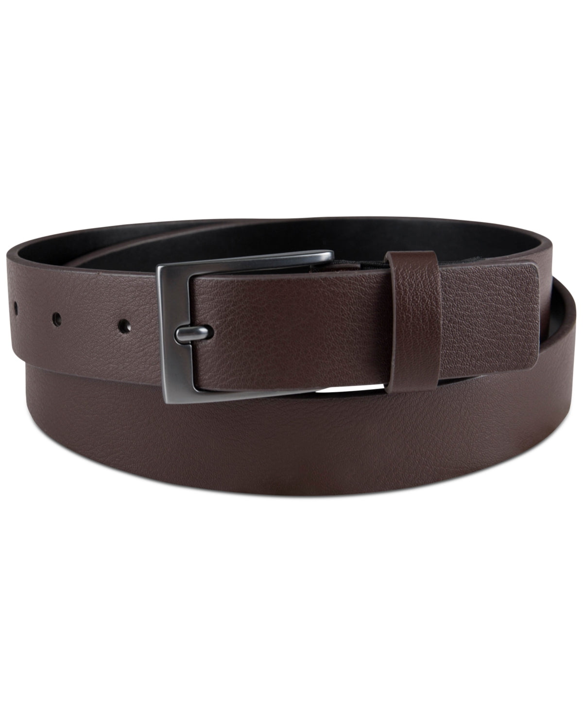 Alfani Men's Stretch Tab Faux Leather Belt Brown Small