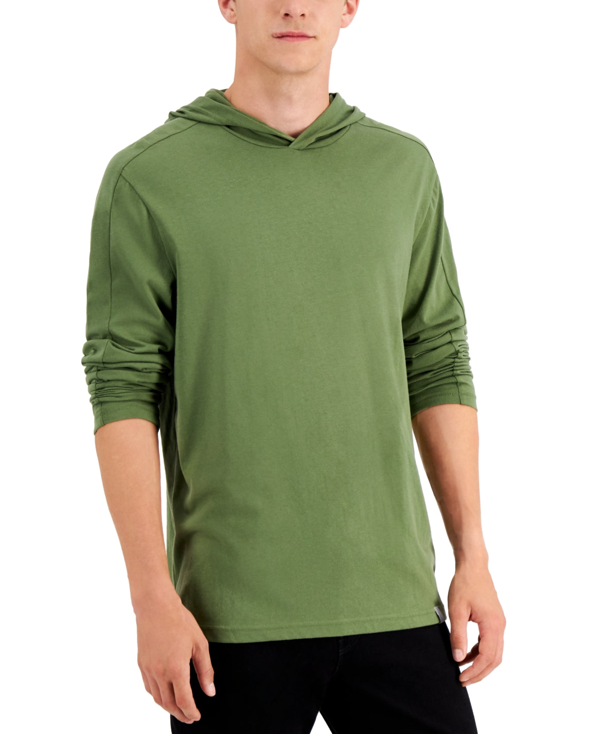 Alfani Mens Alfatech Pullover Hoodie Sweatshirt Olivine Medium Green