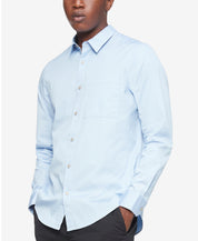 Calvin Klein Mens Solid Patch Pocket Button Down Shirt Blue 2XL
