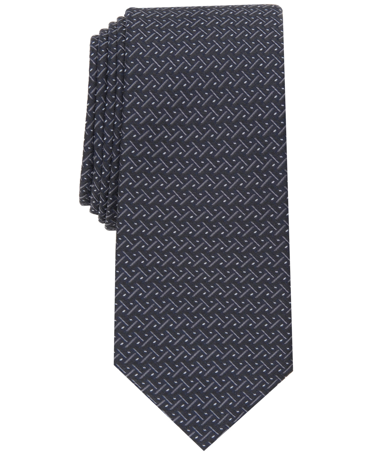 Alfani Mens Necktie Slim Neat Tie Black