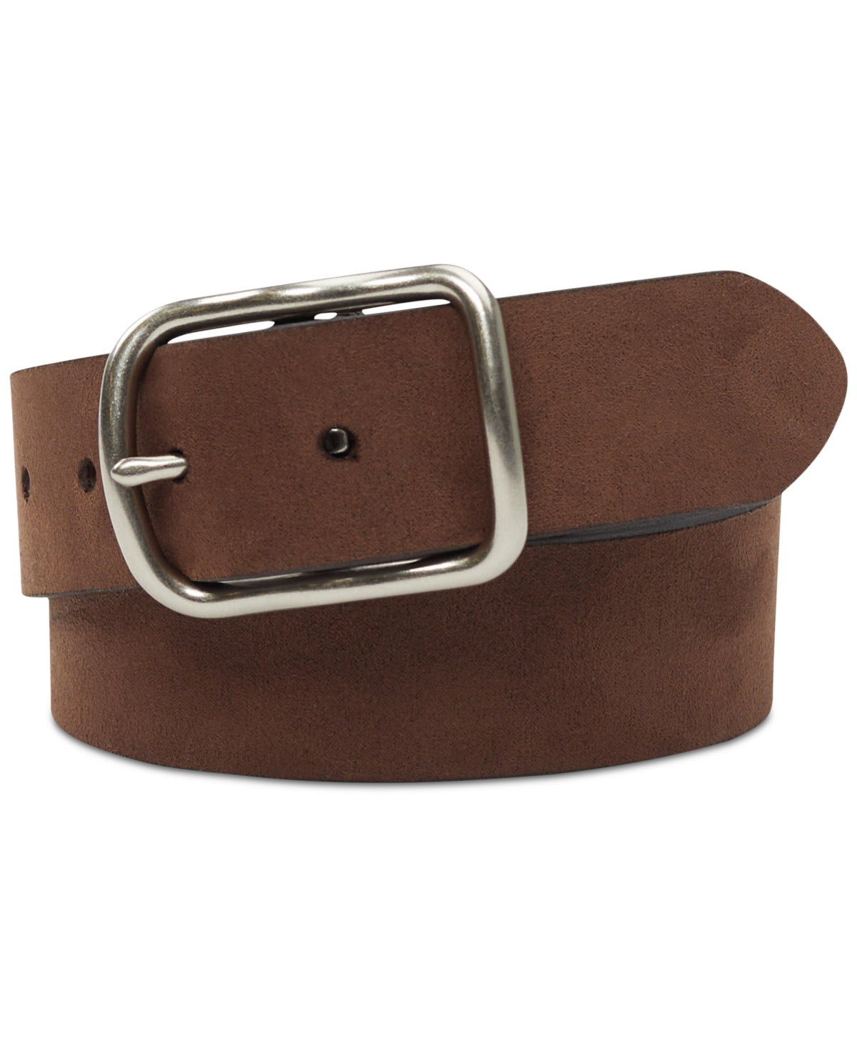 Club Room Men's Faux Suede Belt Brown Large