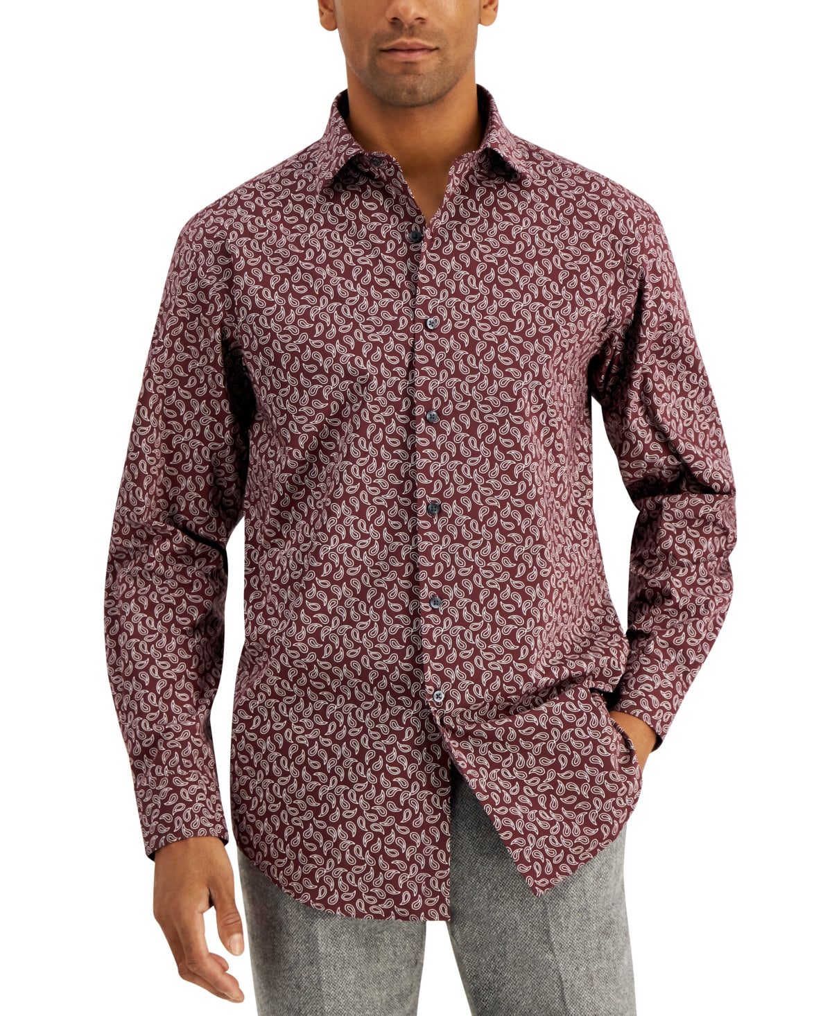 Alfani Men's Regular Fit Stretch Dress Shirt Alfani Red 1717.5 / 36 - 37