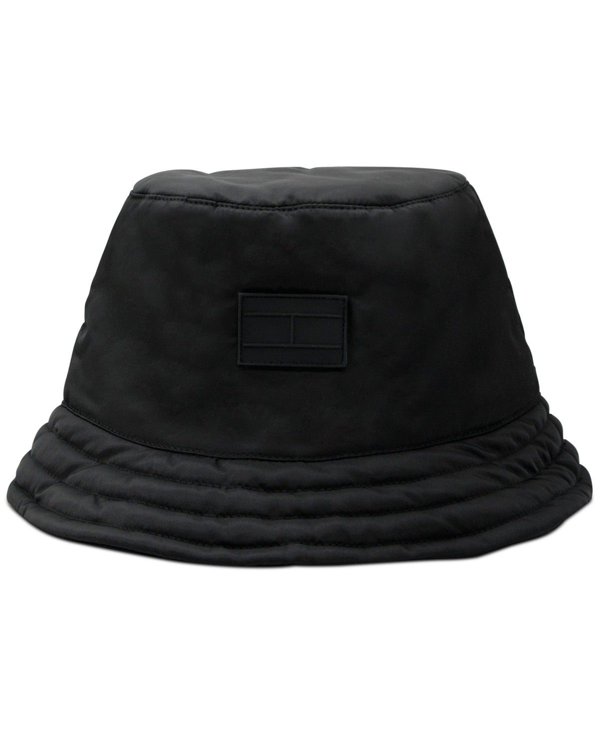 Tommy Hilfiger Mens Quilted Puffer Logo Bucket Hat Black