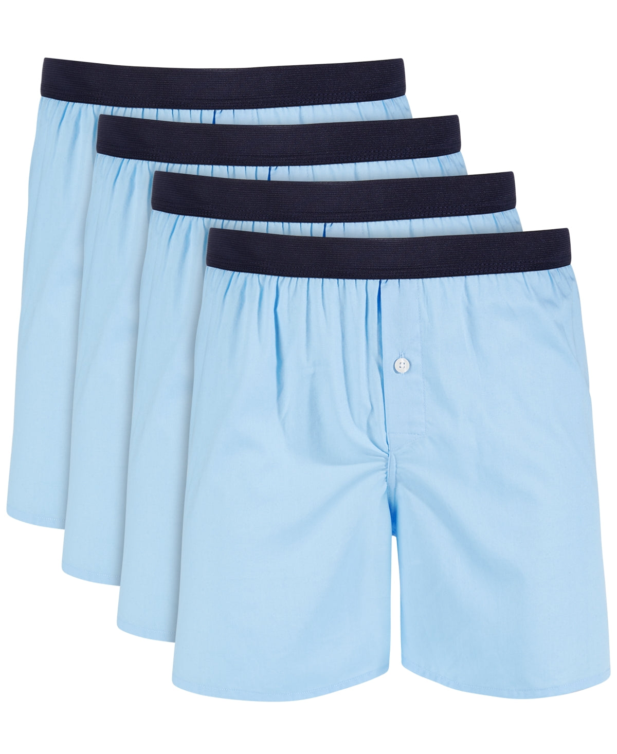 Club Room Mens 4 Pk Cotton Boxers Skysail Blue Large