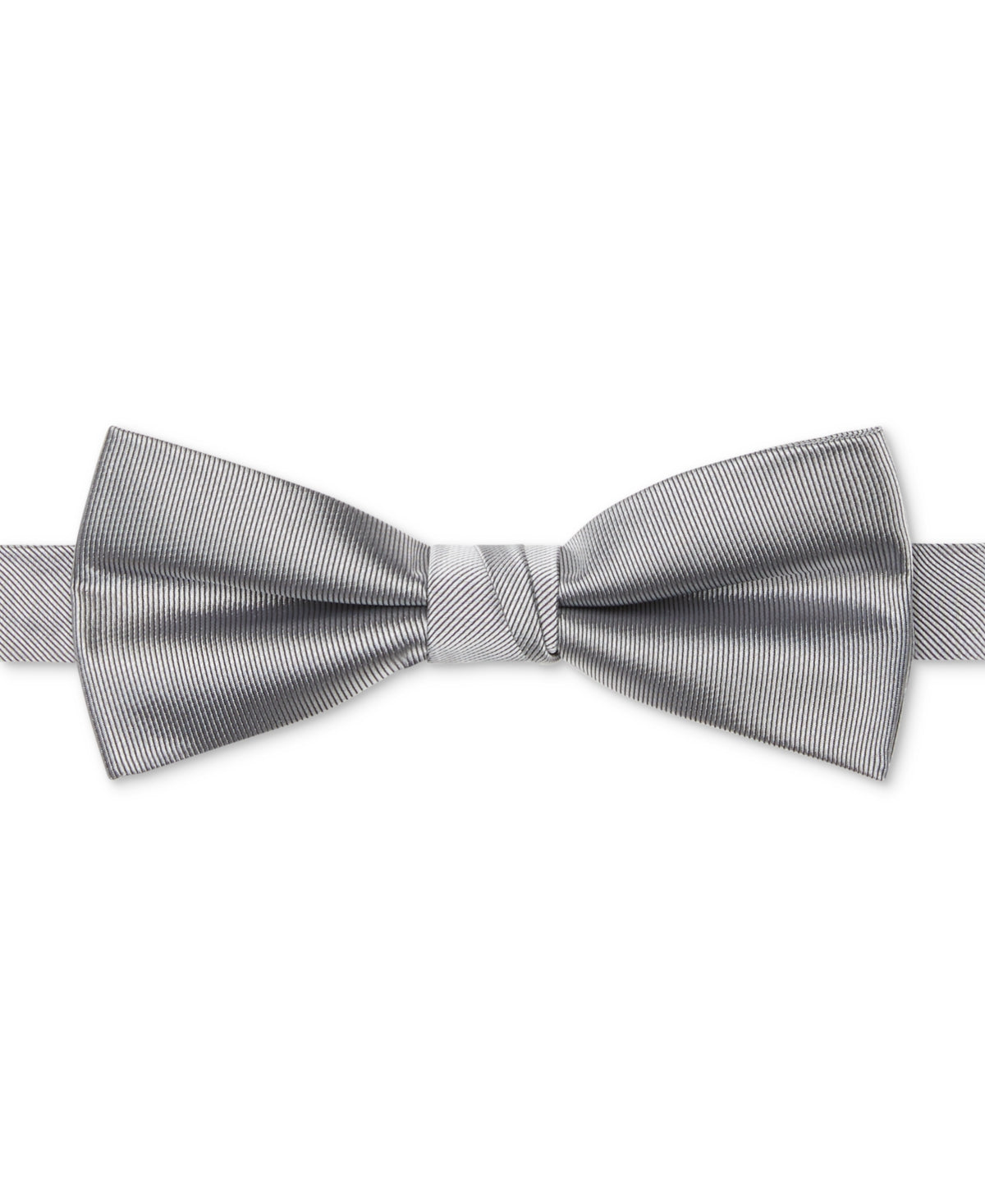 Calvin Klein Mens Pre Tied Unison Bowtie Neck Tie Light Grey Silver  Shadow