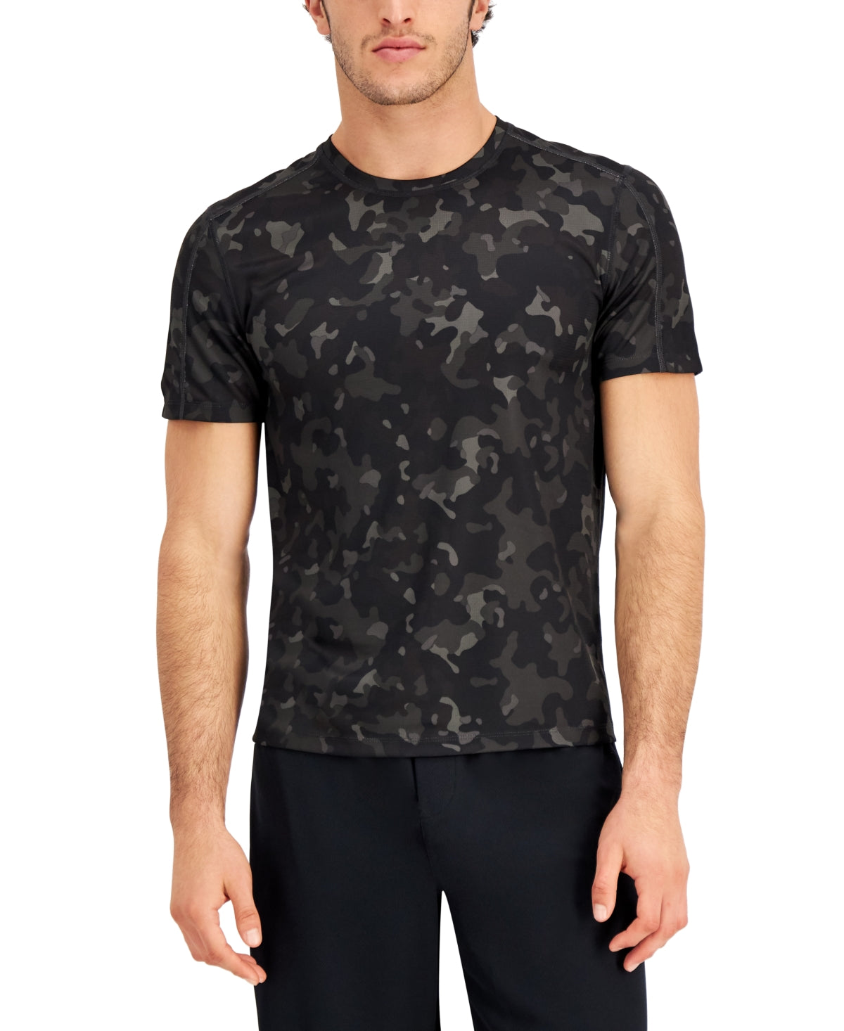 Id Ideology Mens Birdseye Printed Training T shirt  Black XL