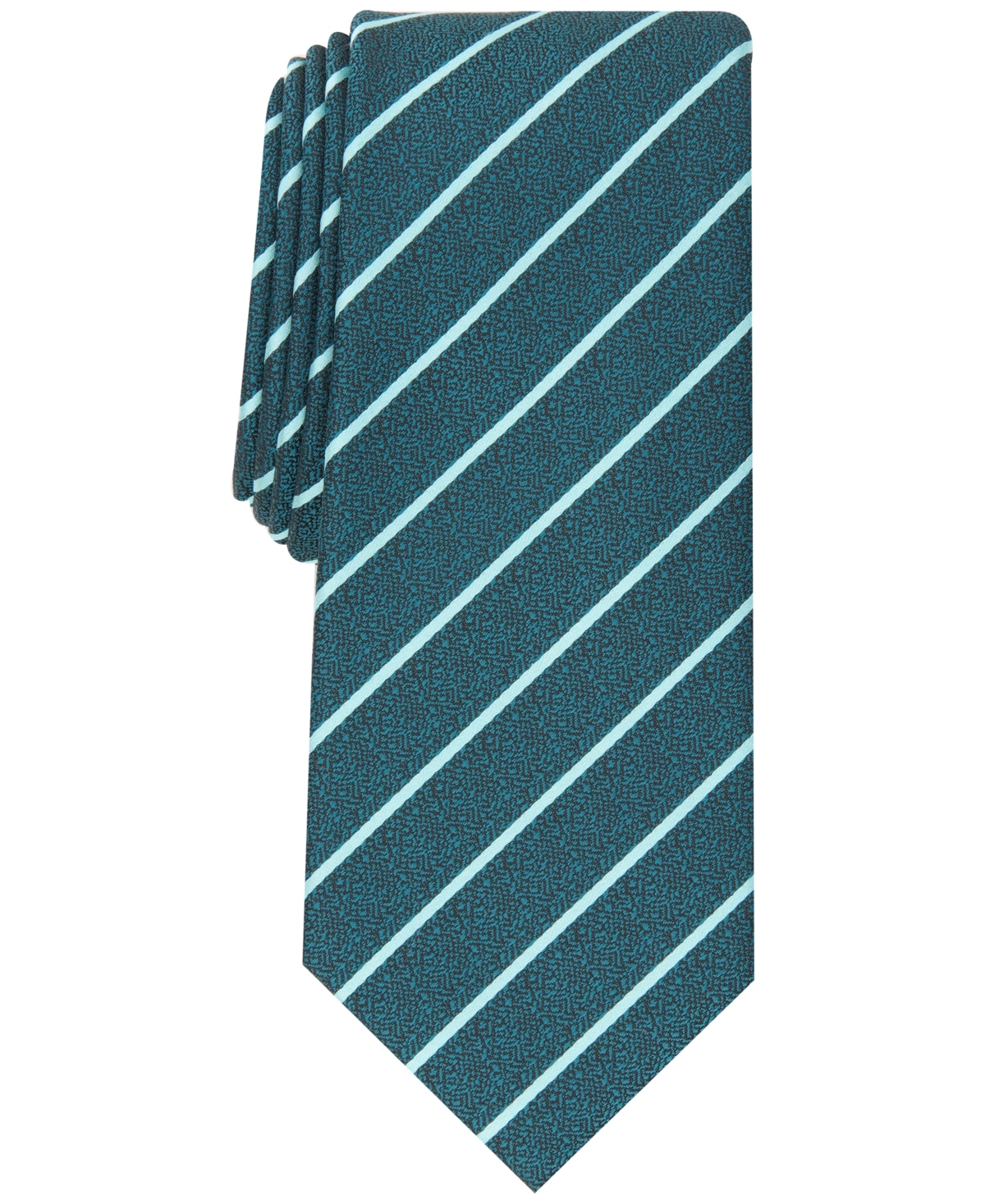 Alfani Men's Primrose Stripe Tie Hunter Green Necktie