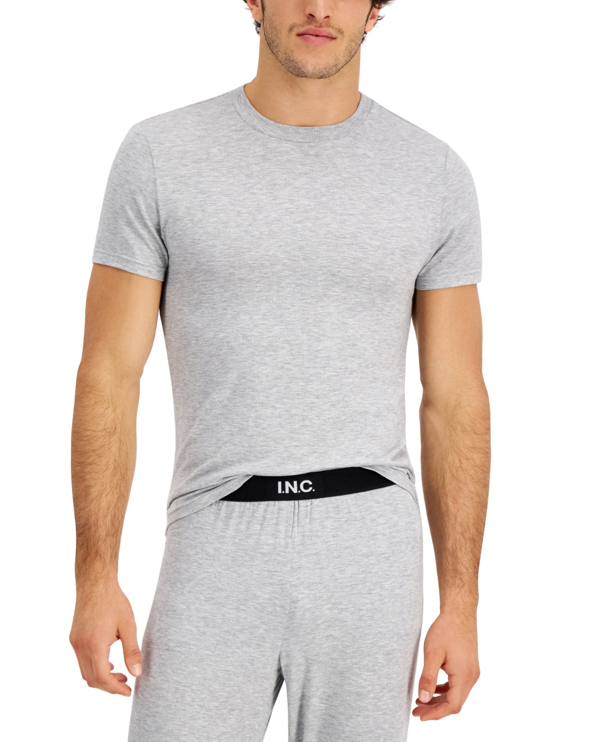 International Concepts Men's Pajama Top Shirt Grey Size Small