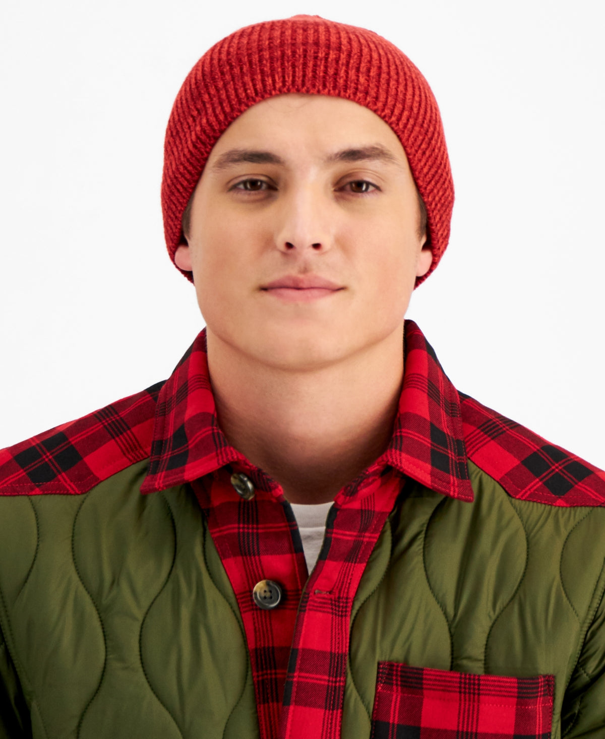 Club Room Men's Space-Dyed Beanie Hat Red ONE SIZE