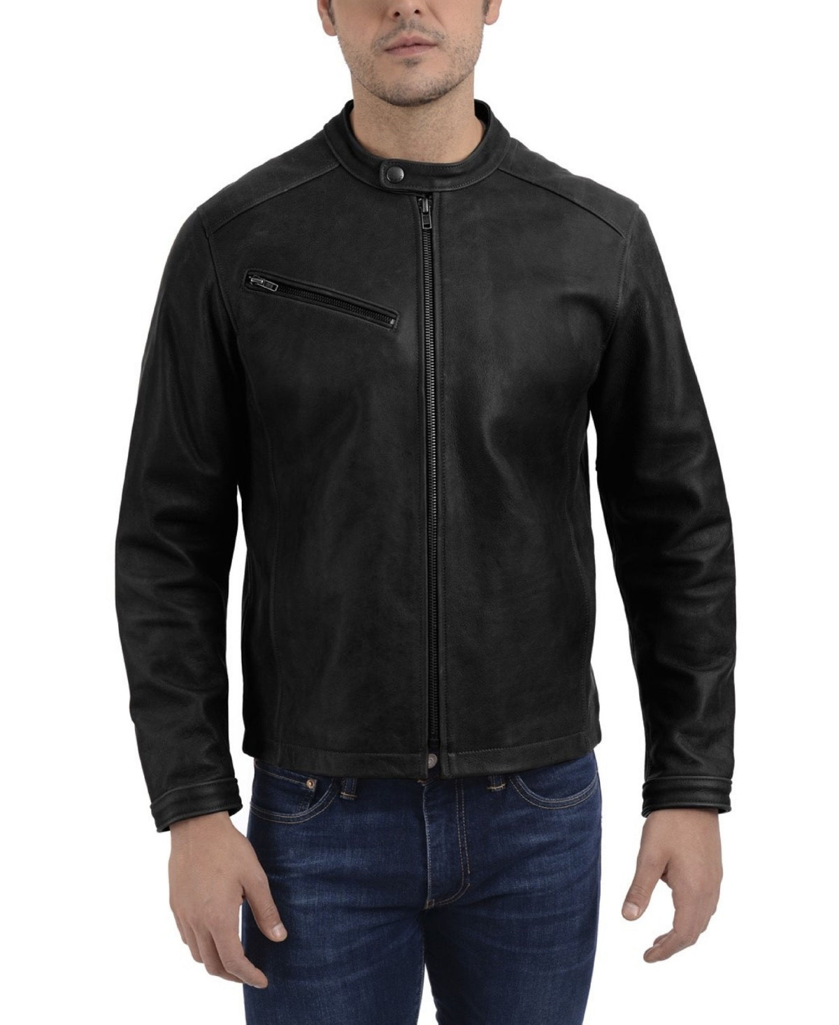 Frye Men's Modern Cafe Racer Jacket Black Large