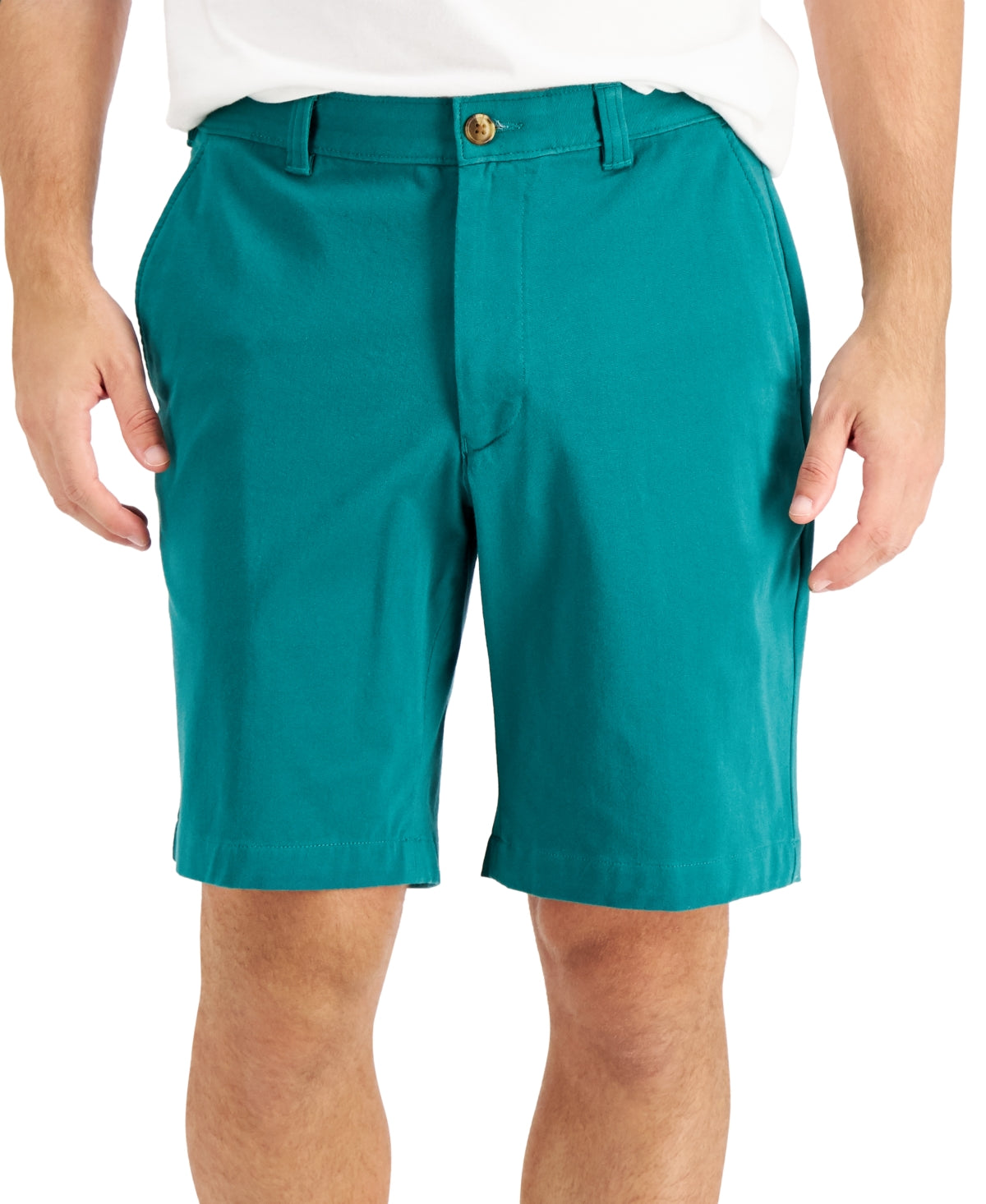 Club Room Men's Regular fit 9" 4 Way Stretch Shorts Green 34R
