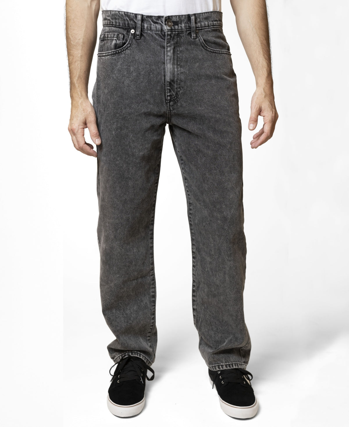 Lazer Mens Loose-Fit Rigid Jeans Gray 34 x 30