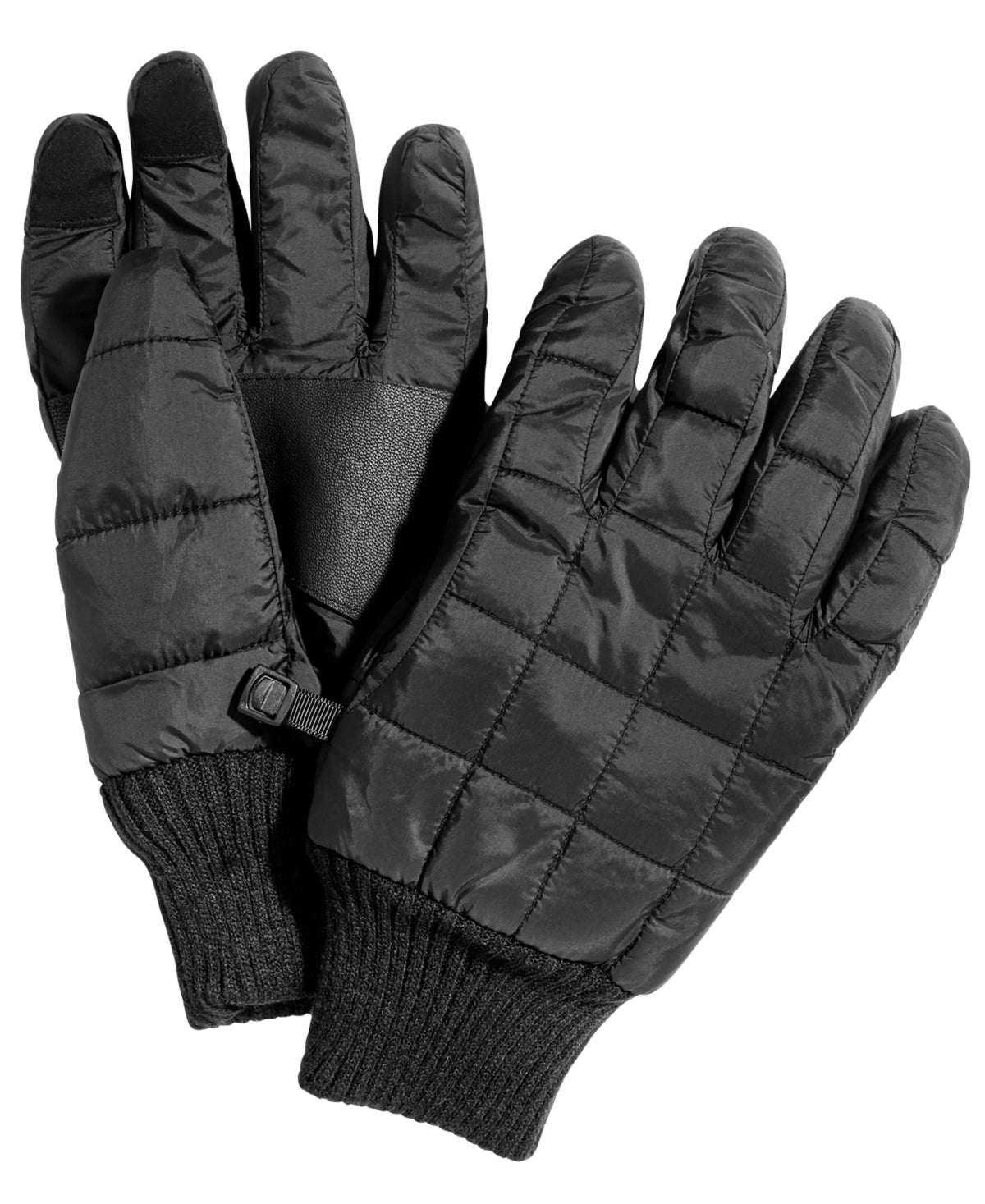 Alfani Men's Quilted Puffer Gloves Black