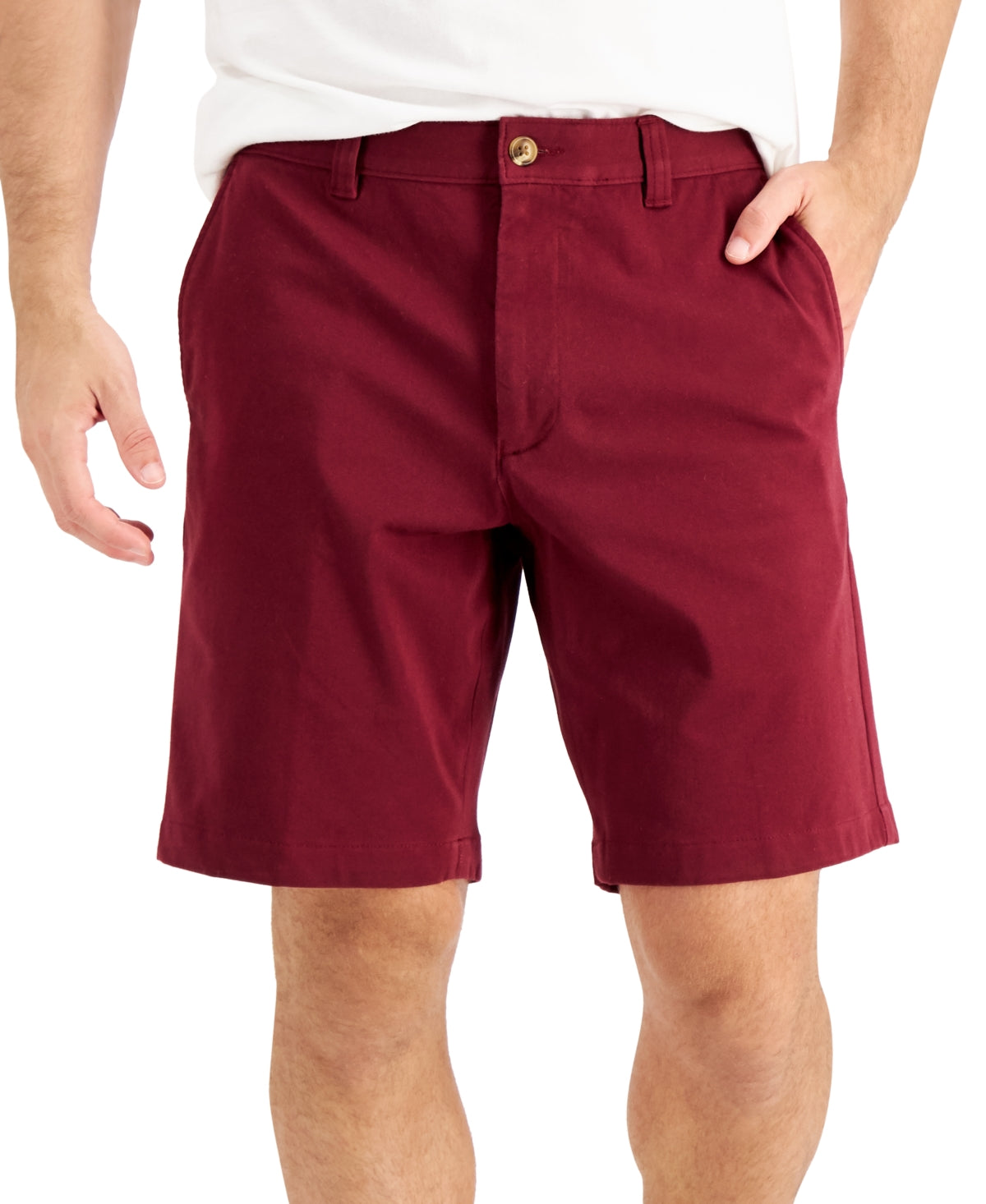 Club Room Mens Regular Fit Stretch Shorts Boysenberry Red 40 Waist