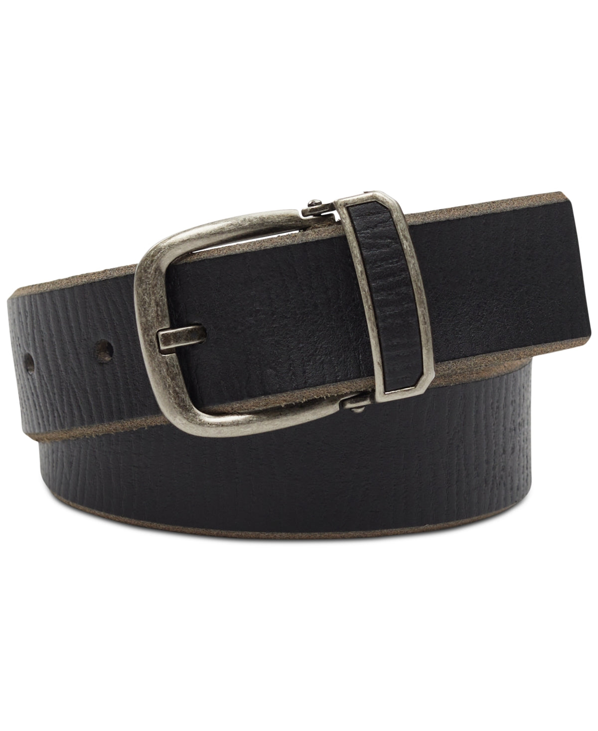 INC International Concepts Men's Textured Leather Belt Black Small