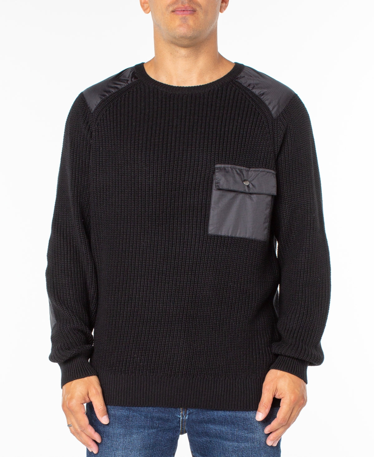 Sanctuary Men's Ripstop Nylon Commando Sweater Black 2XL