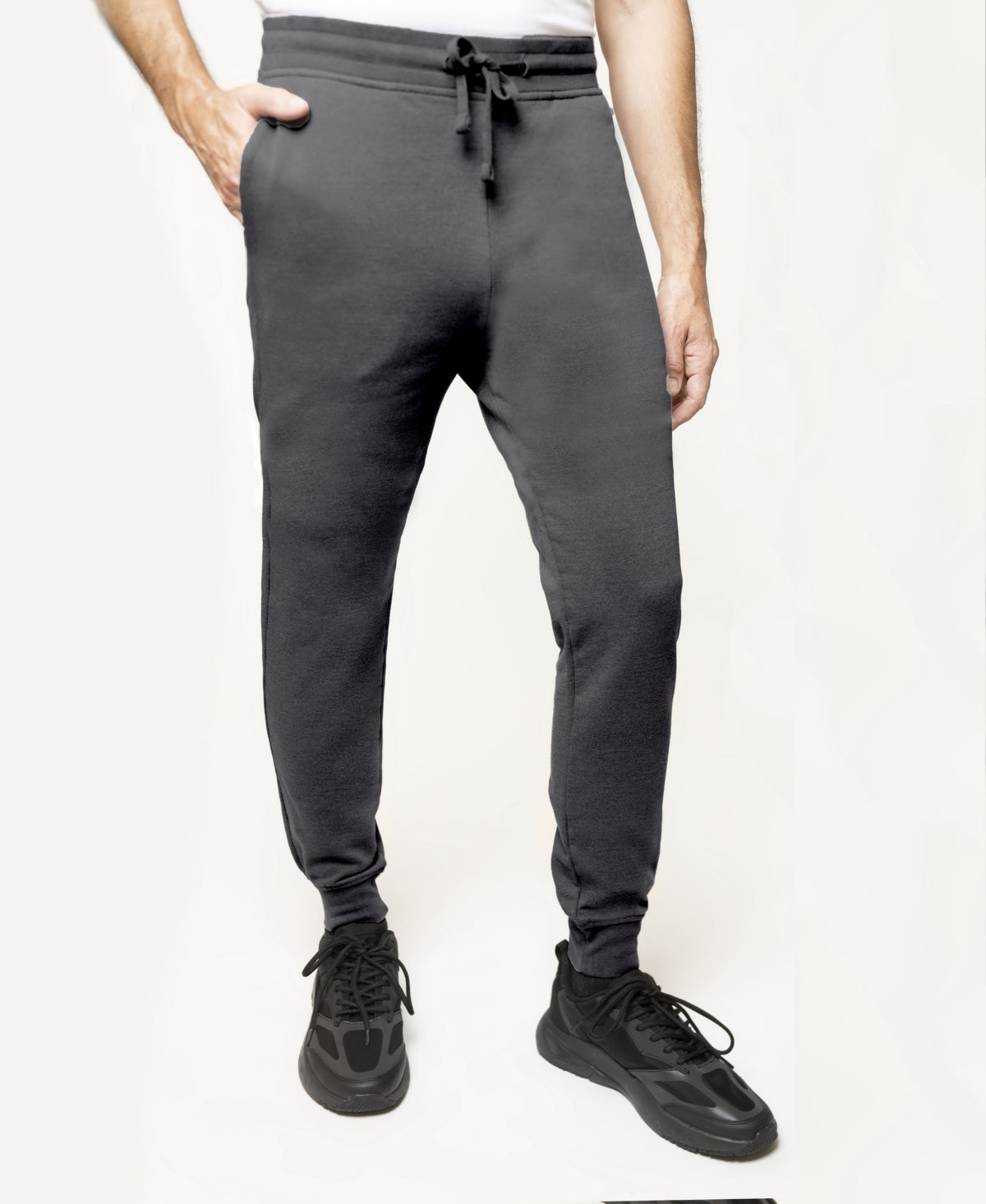 Lazer Mens Burnout Drawstring Jogger Sweatpants Grey Small