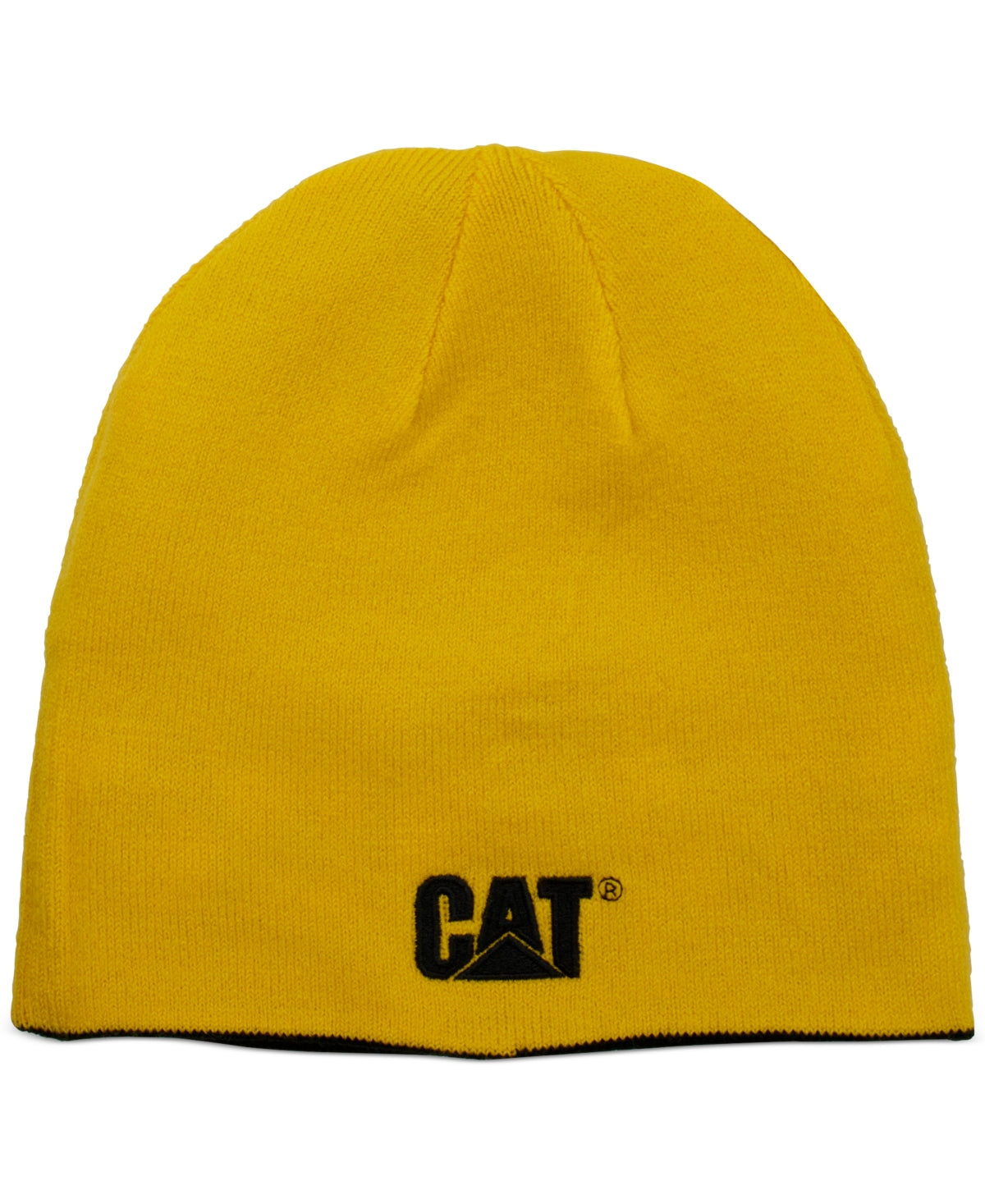 Caterpillar Mens Reversible Logo Beanie Hat Yellow