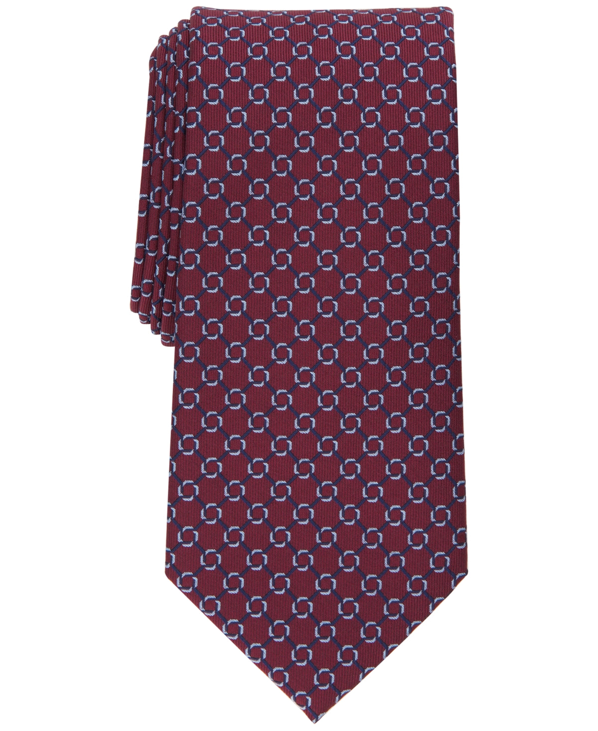 Club Room Mens Tie Necktie One Size Burgundy Red Medallion