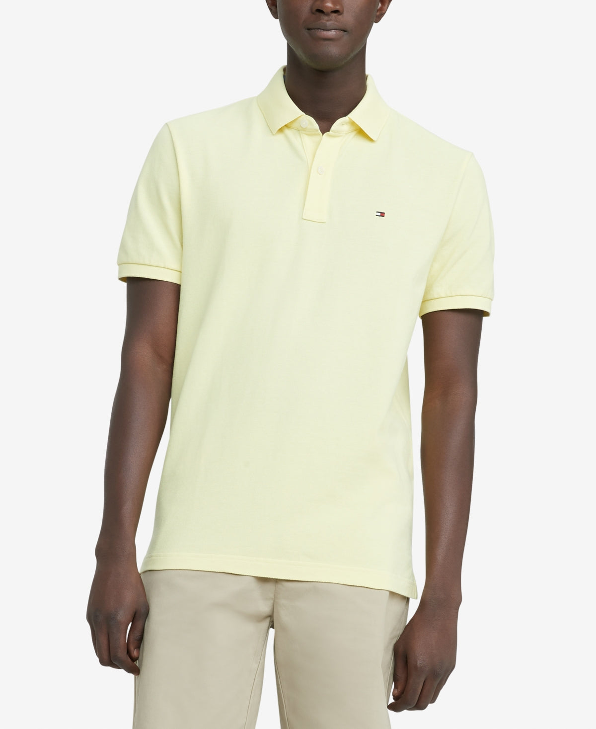 Tommy Hilfiger Men's Custom-Fit Ivy Polo Yellow Iris XL Shirt