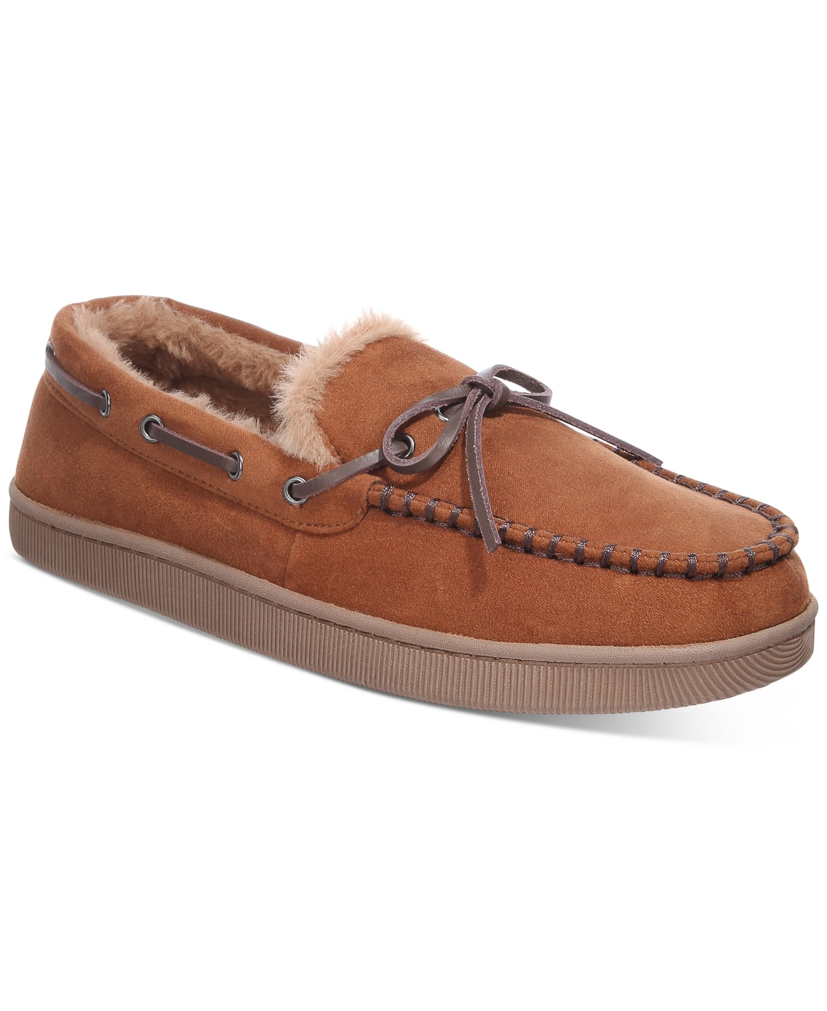 Club Room Mens Moccasin Slippers Tan Medium 8 to 9