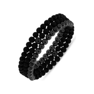 Dkny Beaded Stretch Bracelets Black Osfa