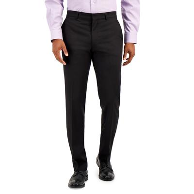 Kenneth Cole Mens Slim fit Dress Pants 34 / 34 Black Solid Stretch