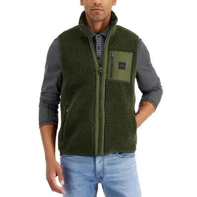 Michael Kors Men's Full Zip Sherpa Vest Green 2XL
