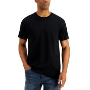 Alfani Mens Regular fit Short Sleeve T-Shirt Shirt Small Black Solid