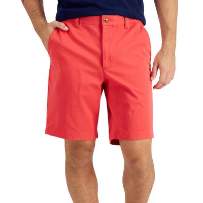 Club Room Mens Red Stretch Flat Front Chino Shorts Size 42