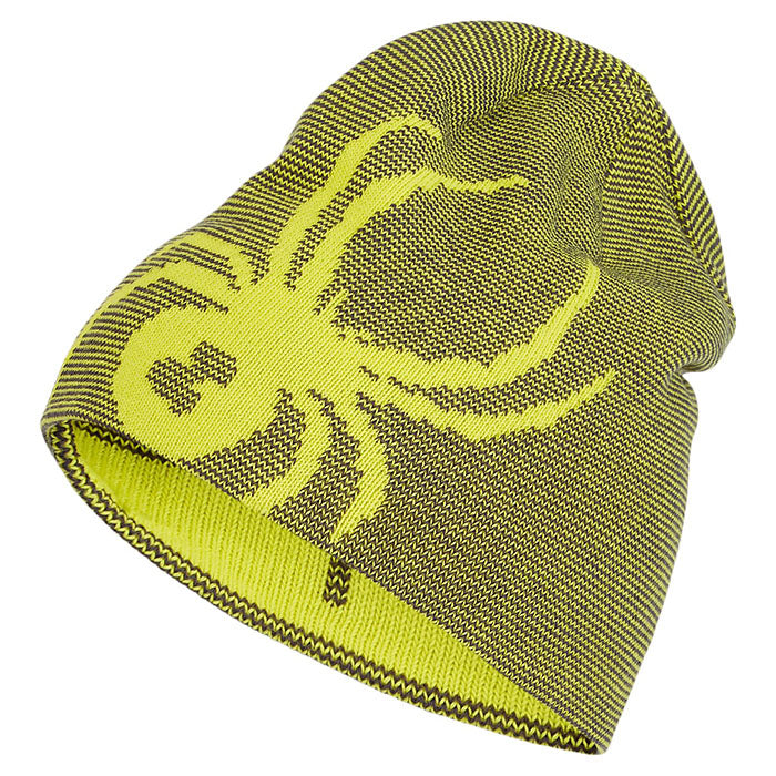 Spyder Mens Reversible Innsbruck Citron Green Beanie Hat ONE SIZE