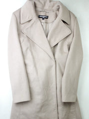 Karl Lagerfeld Women's Belted Wrap Over Coat Beige XL