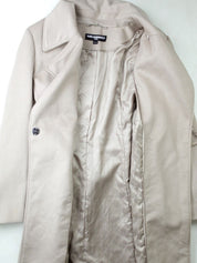 Karl Lagerfeld Women's Belted Wrap Over Coat Beige XL