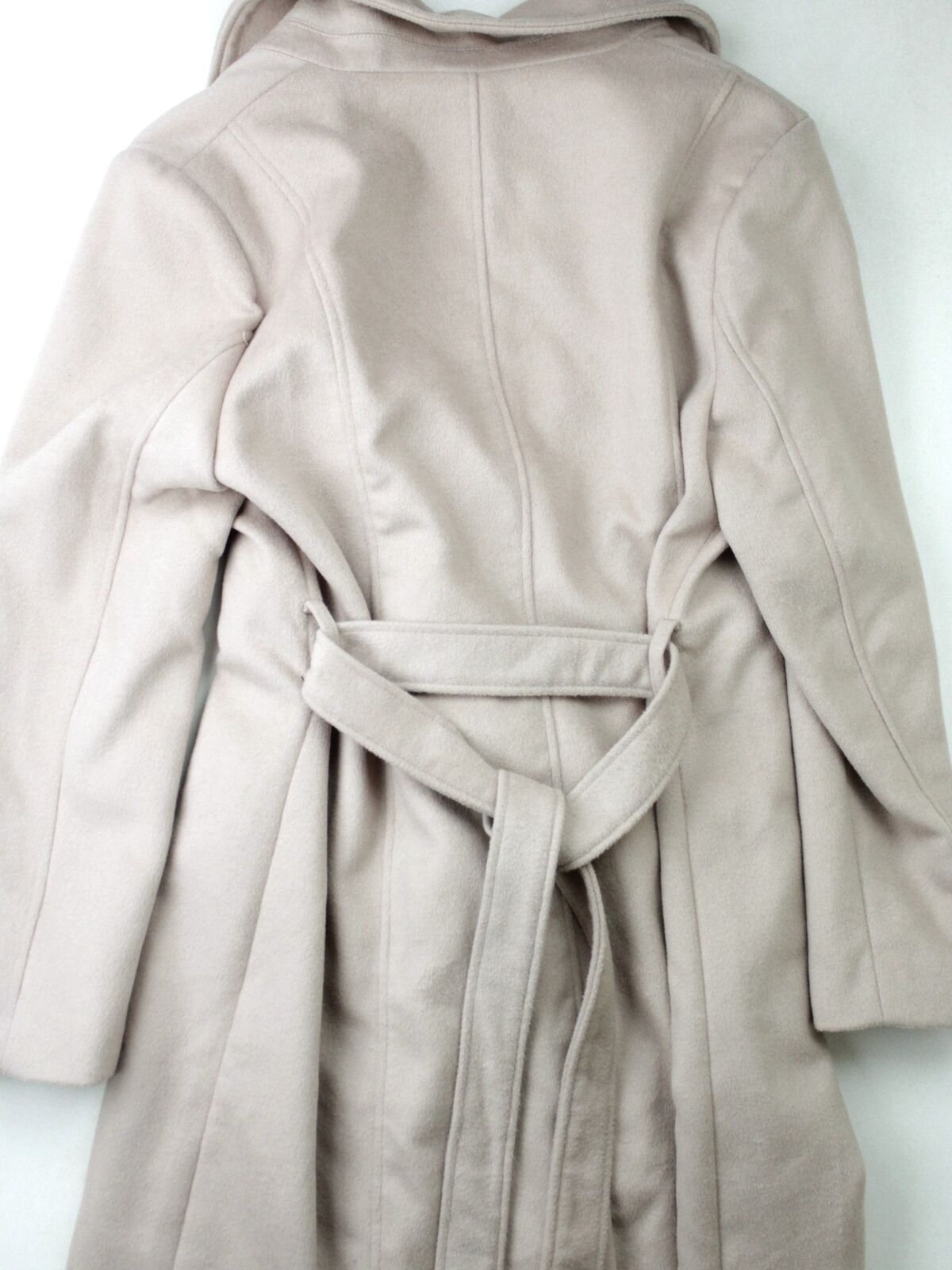 Karl Lagerfeld Women's Belted Wrap Over Coat Beige XL