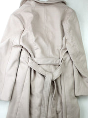 Karl Lagerfeld Women's Belted Wrap Over Coat Beige XL