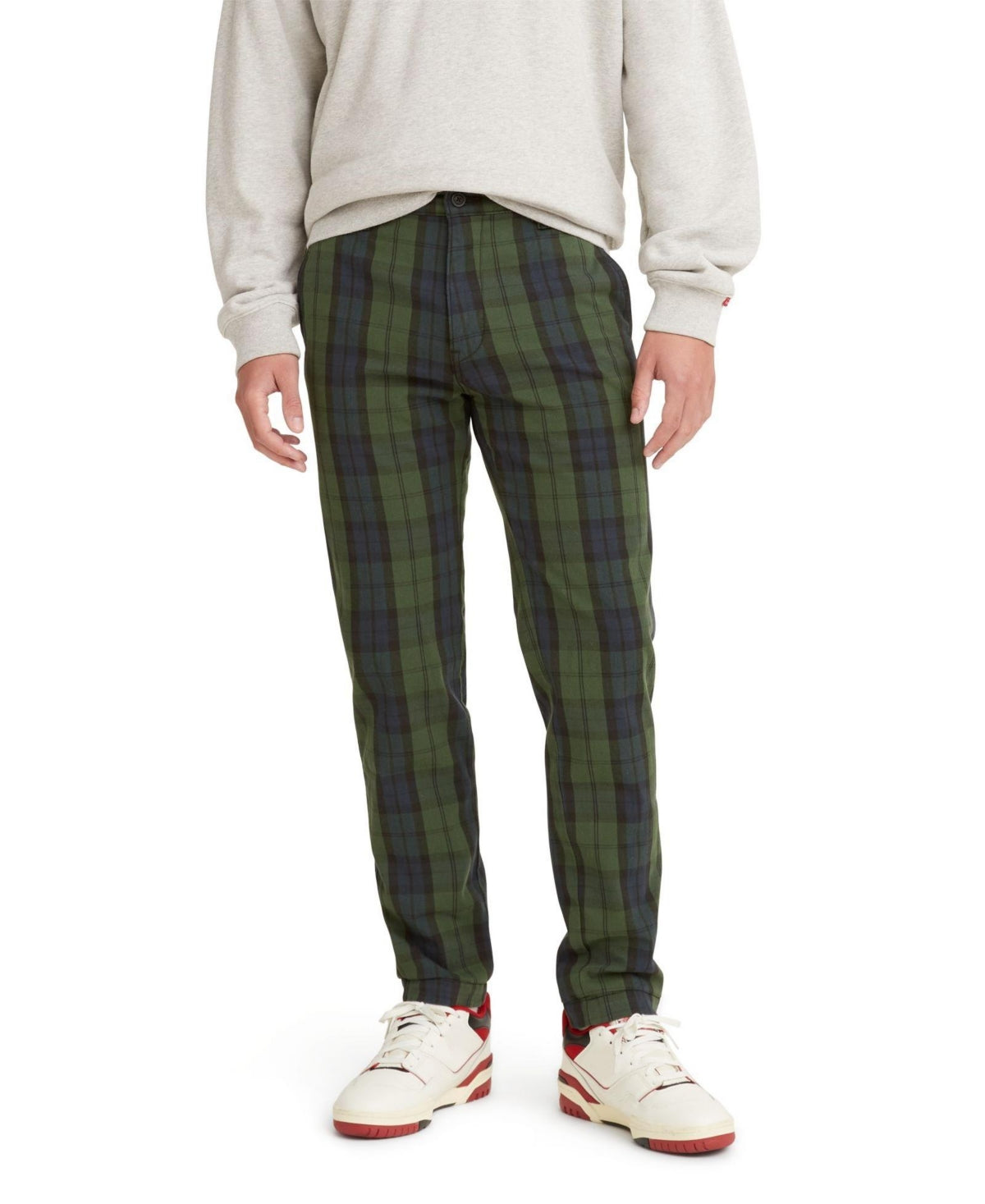 Levi's Men's Xx Tapered Chino Pants Fig Plaid Mountain View Green 32 x 34