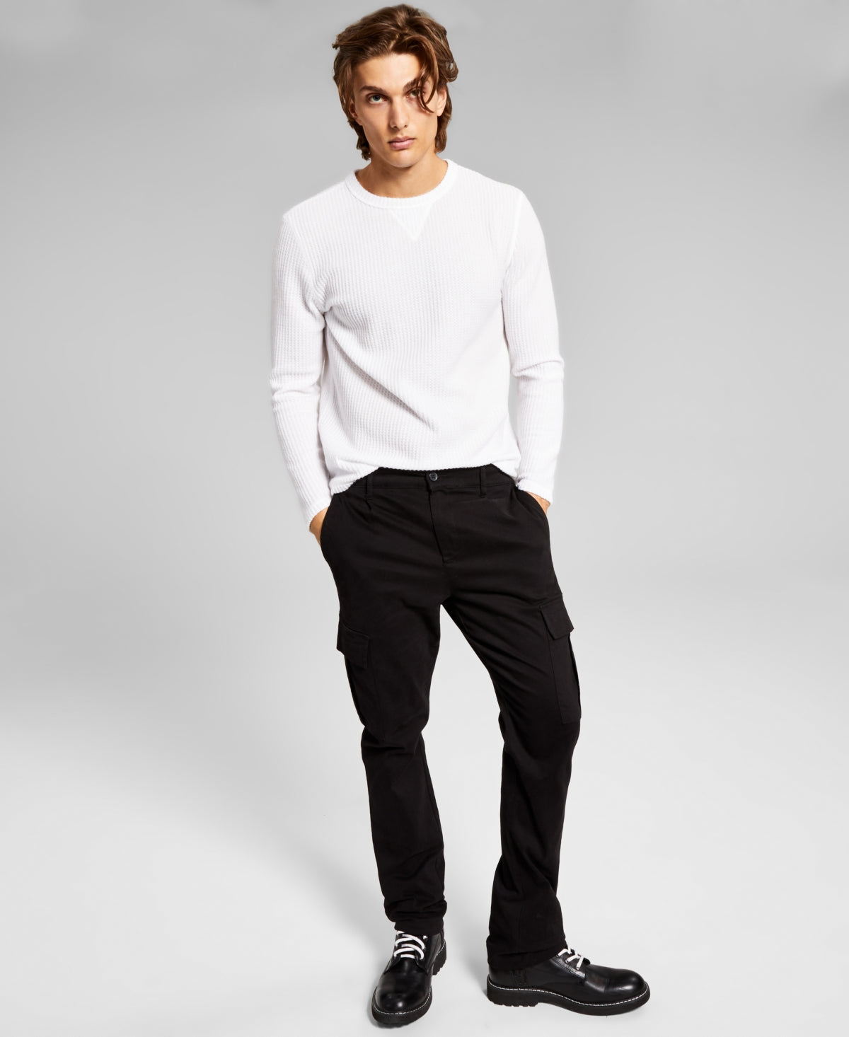 And Now This Men's Cargo Chino Pants Black 32 Reg