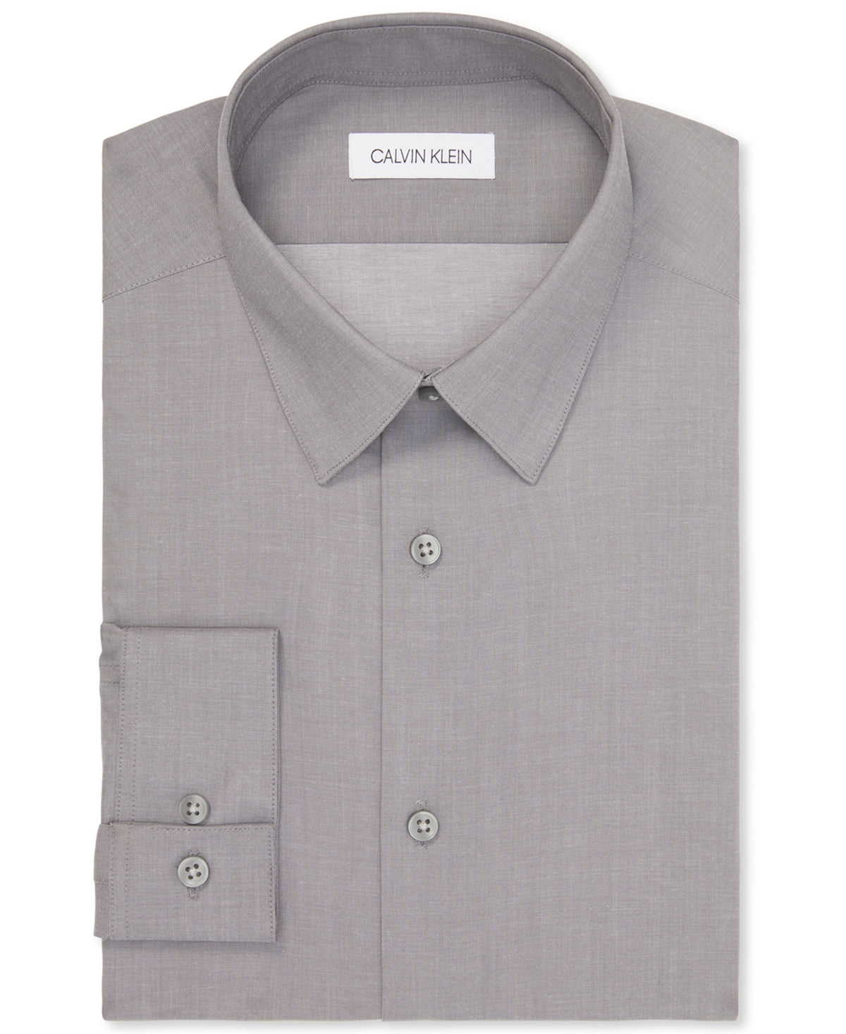 Calvin Klein Mens Button Down Dress Shirt Pewter Grey 16 16.5 32 33