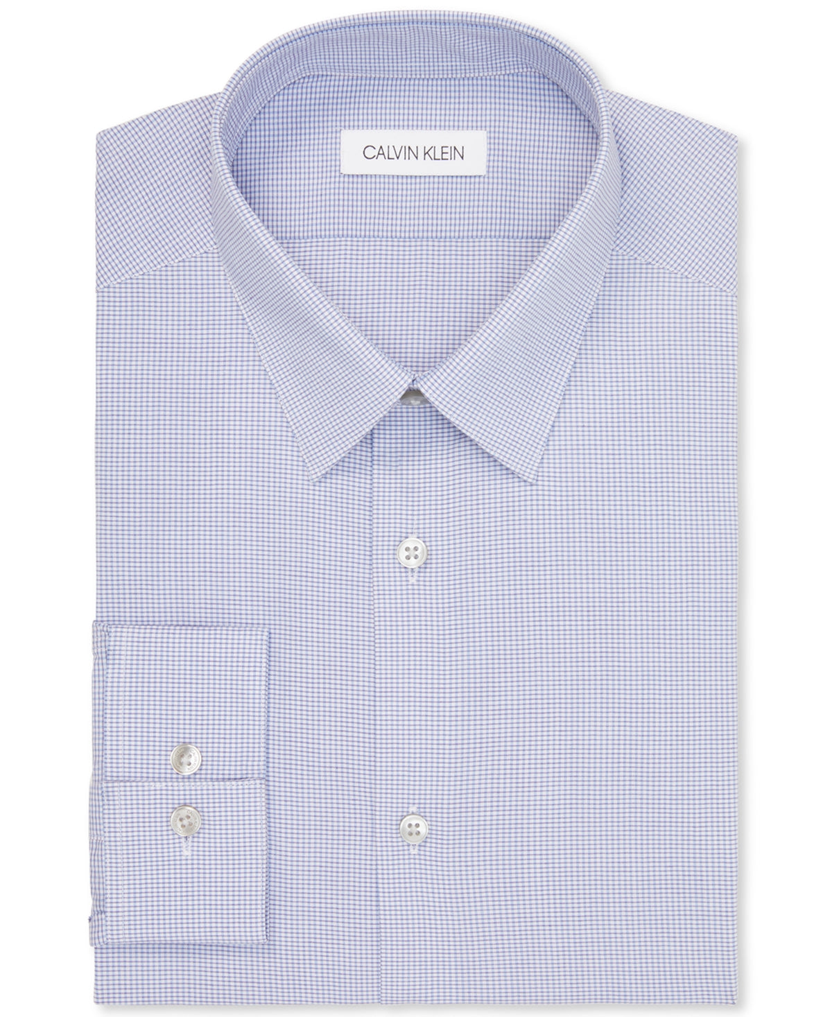 Calvin Klein Men's Blue Check Slim Fit Shirt 14-14.5 32/33 Small