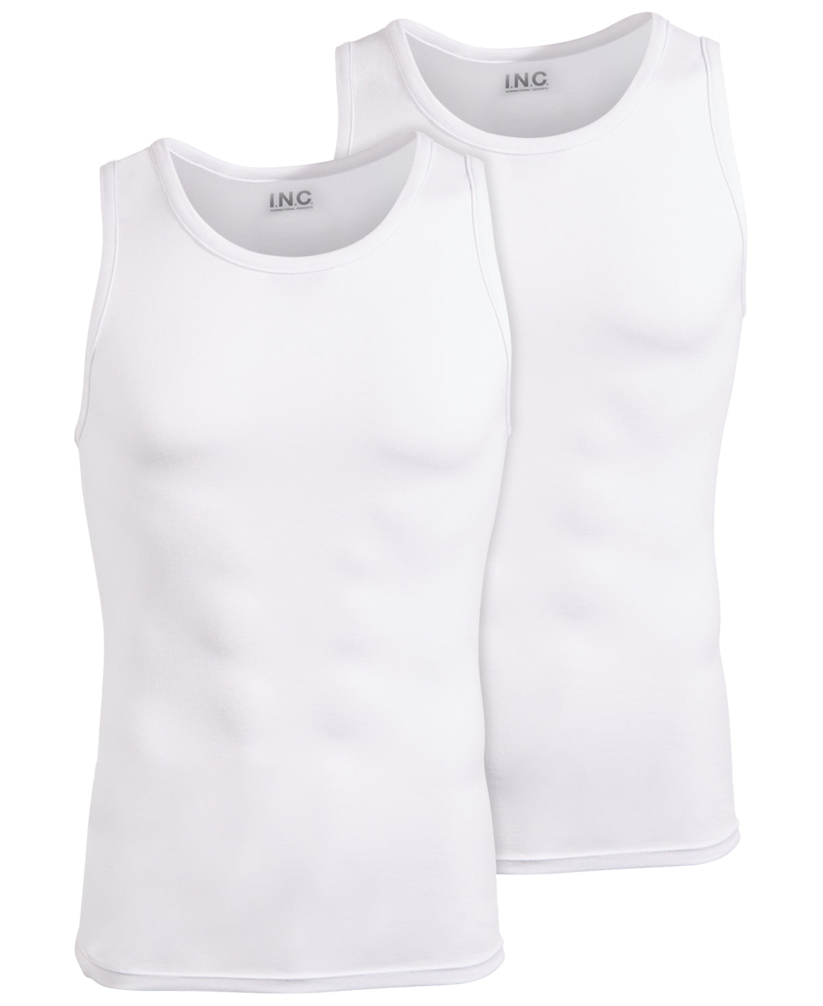 I.N.C. International Concepts Mens 2-Pk. Solid Underwear Tank T Shirt White Medium