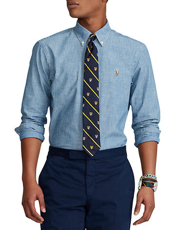 Polo Ralph Lauren Mens Regular fit Long Sleeve Button-Up Shirt 2XB Blue