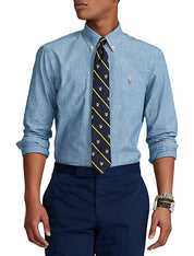 Polo Ralph Lauren Mens Regular fit Long Sleeve Button-Up Shirt 3XB Blue Solid