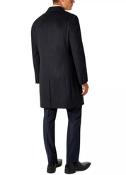 KENNETH COLE REACTION Men's Slim Fit Overcoat Charcoal 38S Single-Breasted Grey