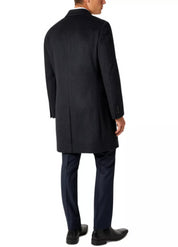 KENNETH COLE REACTION Men's Slim Fit Overcoat Charcoal 40R Single-Breasted Grey