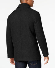 Kenneth Cole Slim fit Peacoat Coat Large Charcoal W/ Attached BIB Grey