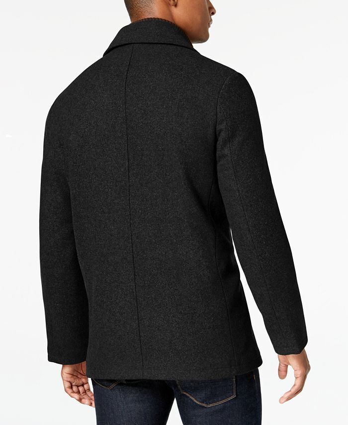 Kenneth Cole Slim fit Peacoat Coat Large Charcoal W/ Attached BIB Grey