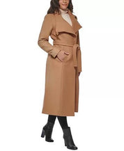 KENNETH COLE Women's Asymmetric Maxi Coat Camel 2 Wool NO BELT