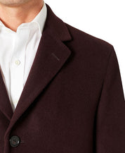 KENNETH COLE REACTION Men's Overcoat Burgundy 48L Coat Slim Single-Breasted