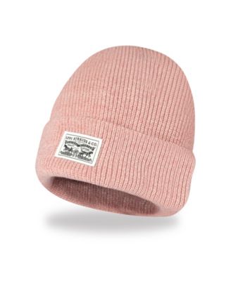 Levi's Mens Ribbed Logo Beanie Marl Pink
